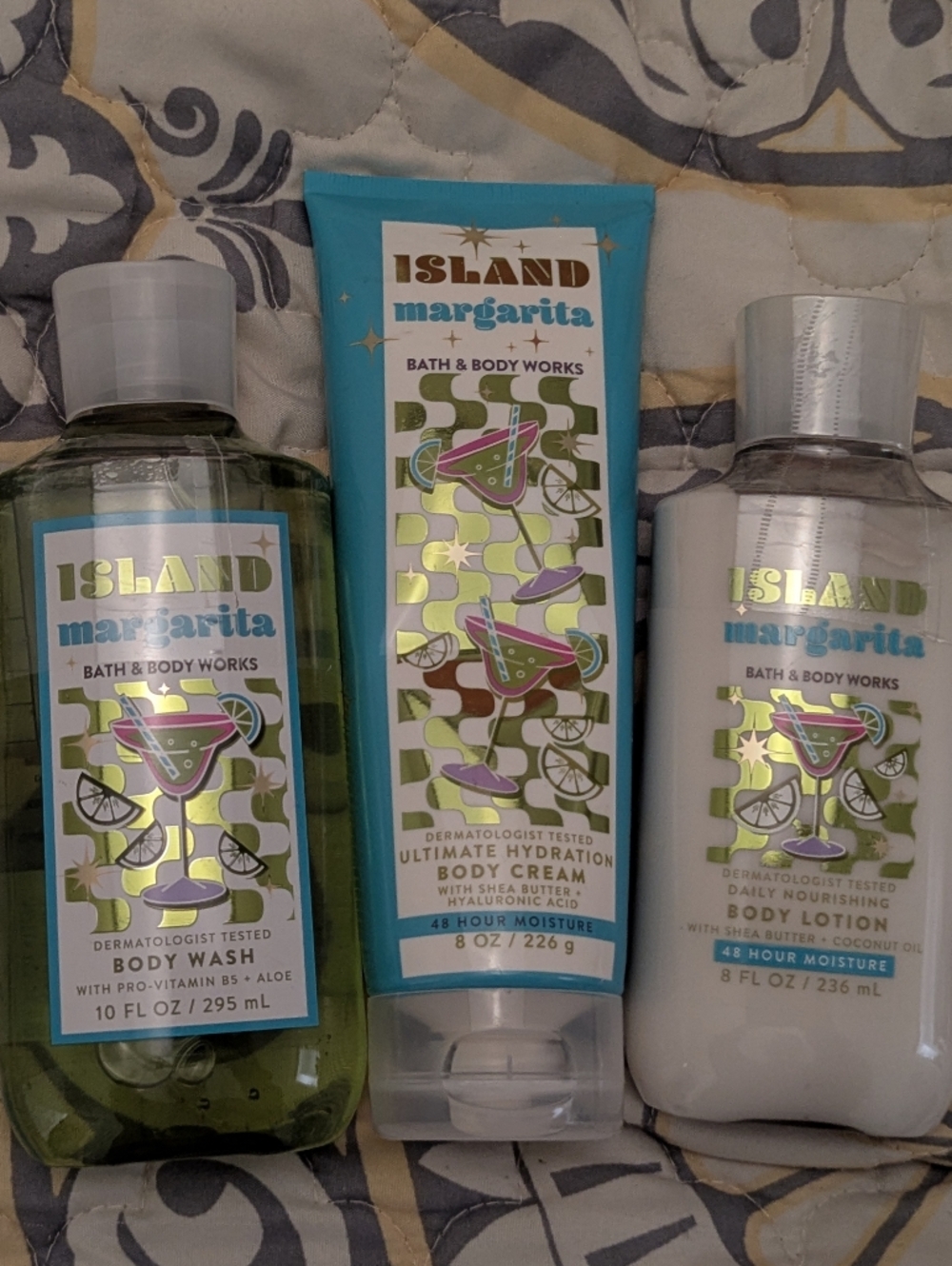 Bath & Body Works Island Margarita Body Wash, Cream & Lotion Trio